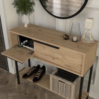 GP042-02611-3 Κονσόλα με καθρέπτη Suzy Megapap χρώμα sepet oak 90x29,6x76εκ.