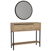 GP042-02611-5 Κονσόλα με καθρέπτη Suzy Megapap χρώμα sepet oak 90x29,6x76εκ.