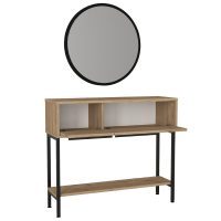 GP042-02611-6 Κονσόλα με καθρέπτη Suzy Megapap χρώμα sepet oak 90x29,6x76εκ.