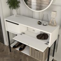 GP042-02612-2 Κονσόλα με καθρέπτη Suzy Megapap χρώμα λευκό 90x29,6x76εκ.