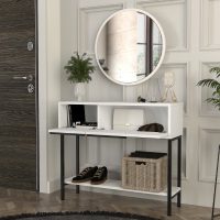 GP042-02612-4 Κονσόλα με καθρέπτη Suzy Megapap χρώμα λευκό 90x29,6x76εκ.