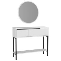 GP042-02612-5 Κονσόλα με καθρέπτη Suzy Megapap χρώμα λευκό 90x29,6x76εκ.