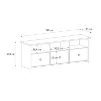 Έπιπλο τηλεόρασης Mahen Megapap χρώμα sapphire oak 140x35x49,8εκ.