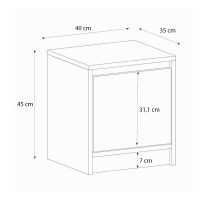 Κομοδίνο Conve Megapap χρώμα λευκό 40x35x45εκ.
