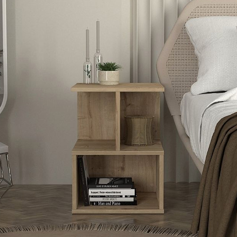 GP042-02701-1 Κομοδίνο - Τραπεζάκι βοηθητικό Entiero Megapap χρώμα sapphire oak 39,8x35x54,6εκ.