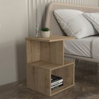 GP042-02701-2 Κομοδίνο - Τραπεζάκι βοηθητικό Entiero Megapap χρώμα sapphire oak 39,8x35x54,6εκ.