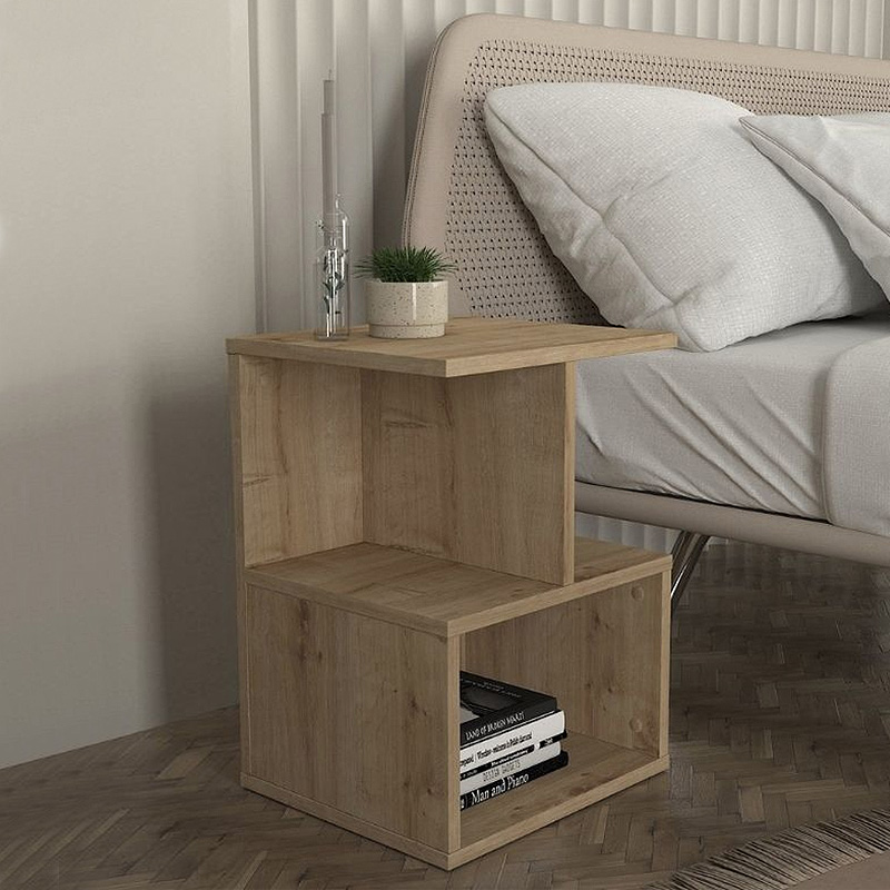 GP042-02701-2 Κομοδίνο - Τραπεζάκι βοηθητικό Entiero Megapap χρώμα sapphire oak 39,8x35x54,6εκ.