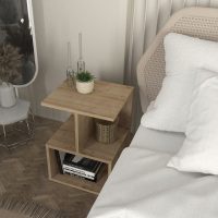 GP042-02701-3 Κομοδίνο - Τραπεζάκι βοηθητικό Entiero Megapap χρώμα sapphire oak 39,8x35x54,6εκ.