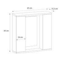 Καθρέπτης μπάνιου Surra Μegapap χρώμα λευκό 65x15,3x65εκ.