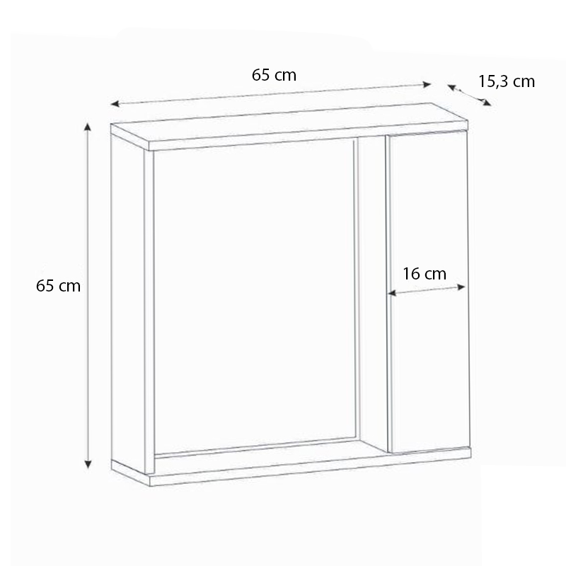 Καθρέπτης μπάνιου Deal Μegapap χρώμα λευκό 65x15,3x65εκ.