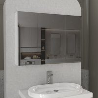 GP042-02731-2 Καθρέπτης μπάνιου Base Μegapap χρώμα λευκό 90x17,1x65εκ.