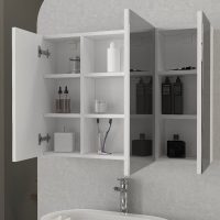 GP042-02731-4 Καθρέπτης μπάνιου Base Μegapap χρώμα λευκό 90x17,1x65εκ.