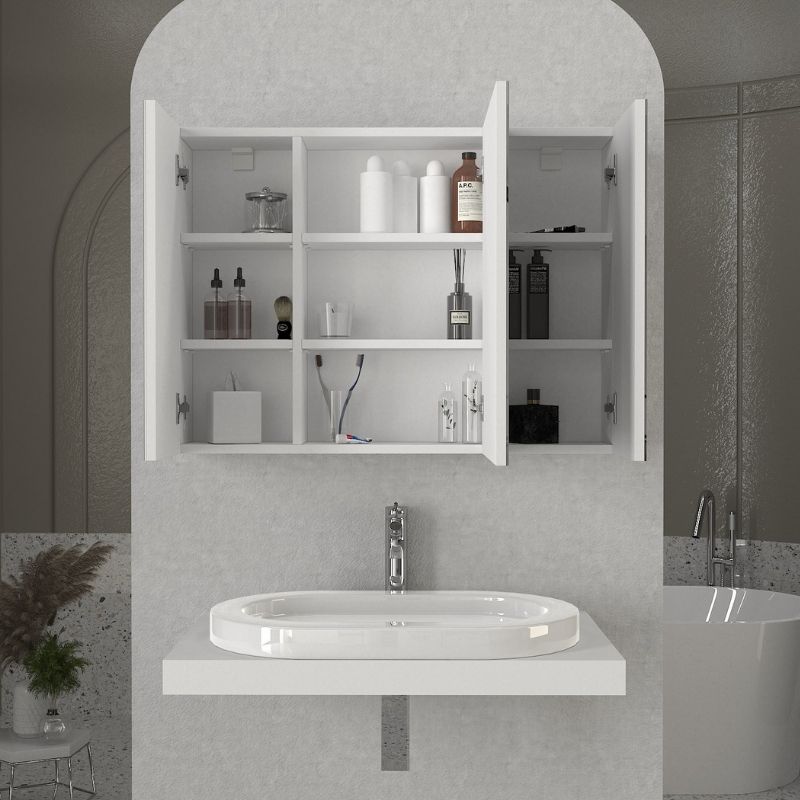 GP042-02731-5 Καθρέπτης μπάνιου Base Μegapap χρώμα λευκό 90x17,1x65εκ.