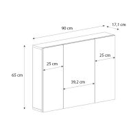 GP042-02731-6 Καθρέπτης μπάνιου Base Μegapap χρώμα λευκό 90x17,1x65εκ.