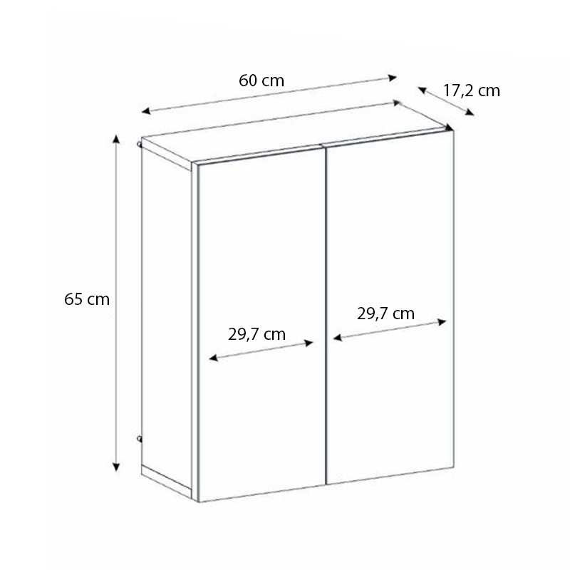 Καθρέπτης μπάνιου Binary Μegapap χρώμα λευκό 60x17,2x65εκ.