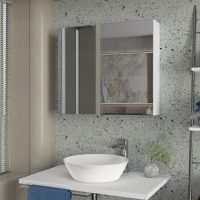 GP042-02761-2 Καθρέπτης μπάνιου Binary Μegapap χρώμα λευκό 75x17,2x65εκ.