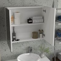 GP042-02761-3 Καθρέπτης μπάνιου Binary Μegapap χρώμα λευκό 75x17,2x65εκ.