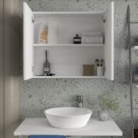 GP042-02761-4 Καθρέπτης μπάνιου Binary Μegapap χρώμα λευκό 75x17,2x65εκ.