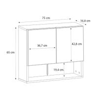 GP042-02801-5 Καθρέπτης μπάνιου Trama Μegapap χρώμα λευκό 75x16,8x65εκ.