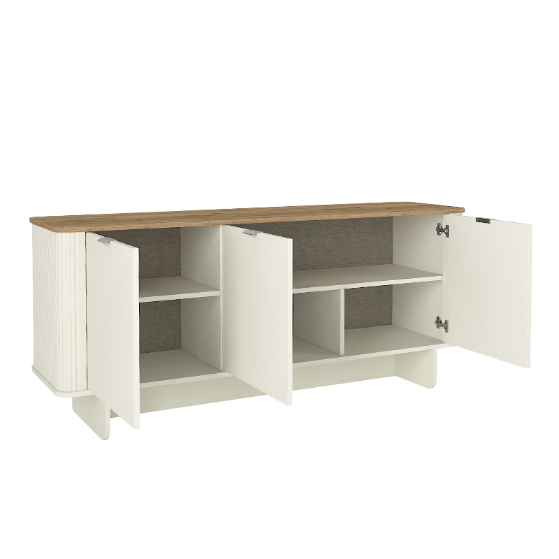 Μπουφές Bohema Megapap χρώμα ivory - sepet oak 180x47x76,6εκ.