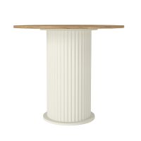 Τραπέζι Bohema Megapap χρώμα ivory - sepet oak Ø90x77,7εκ.