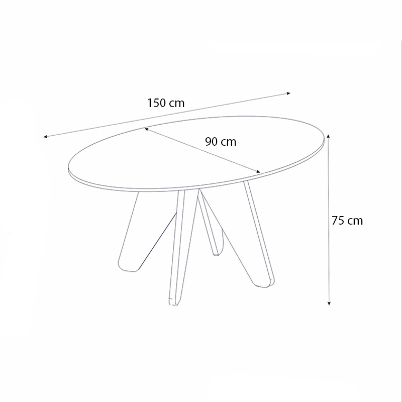 Τραπέζι Rebel Megapap χρώμα rota oak - sandstone 150x90x75εκ.