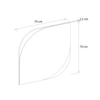 Καθρέπτης τοίχου Lava Μegapap χρώμα rota oak - ανθρακί 70x2,2x70εκ.