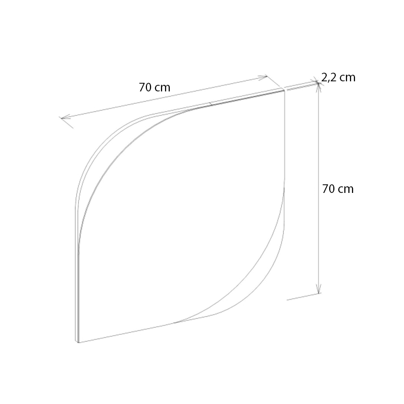Καθρέπτης τοίχου Lava Μegapap χρώμα λευκό 70x2,2x70εκ.