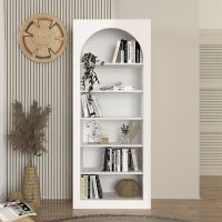 Βιβλιοθήκη Voila Megapap χρώμα λευκό 74x35x180εκ.