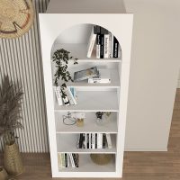 Βιβλιοθήκη Voila Megapap χρώμα λευκό 74x35x180εκ.