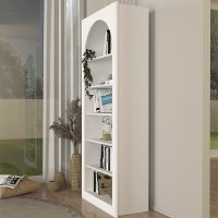 Βιβλιοθήκη Voila Megapap χρώμα λευκό 74x35x180εκ.