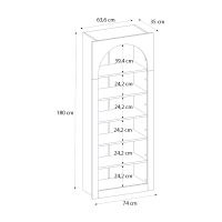 Βιβλιοθήκη Voila Megapap χρώμα λευκό 74x35x180εκ.