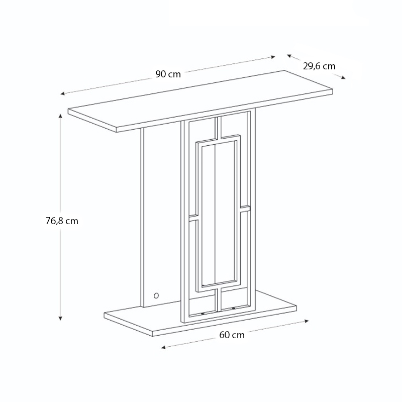 Κονσόλα Alderas Megapap χρώμα sandstone - travertine - χρυσό 90x29,6x76,8εκ.