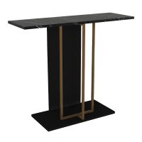 Κονσόλα Brandy Megapap χρώμα μαύρο - μαύρο εφέ μαρμάρου - χρυσό 90x29,6x76,8εκ.