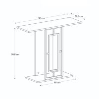 Κονσόλα Brandy Megapap χρώμα μαύρο - μαύρο εφέ μαρμάρου - χρυσό 90x29,6x76,8εκ.
