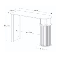 Τραπέζι μπαρ Bohema Megapap χρώμα sepet oak - ivory 150x51,6x101,8εκ.