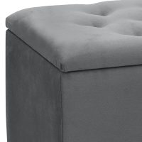 Σκαμπώ - Ταμπουρέ Lotus Megapap βελούδινο χρώμα γκρι 90x40x50εκ.