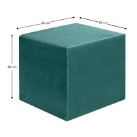 Σκαμπώ April Megapap βελούδινο χρώμα κυπαρισσί 40x40x40εκ.