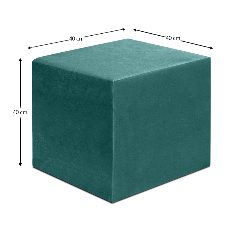Σκαμπώ April Megapap βελούδινο χρώμα κυπαρισσί 40x40x40εκ.