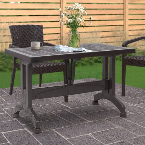 GP046-00021-1 Τραπέζι πολυπροπυλενίου Callan Megapap χρώμα καφέ 120x70x73εκ.