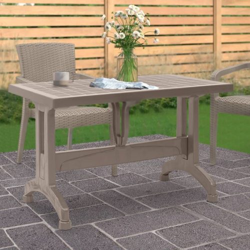 GP046-00022-1 Τραπέζι πολυπροπυλενίου Callan Megapap χρώμα cappuccino 120x70x73εκ.