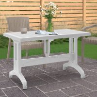 Τραπέζι πολυπροπυλενίου Callan Megapap χρώμα λευκό 120x70x73εκ.