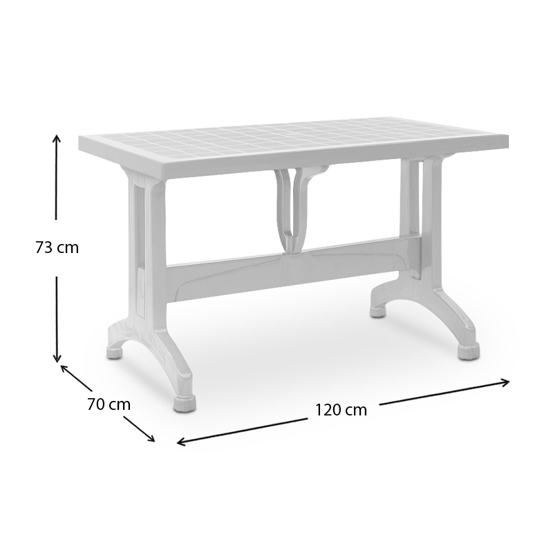 Τραπέζι πολυπροπυλενίου Callan Megapap χρώμα λευκό 120x70x73εκ.