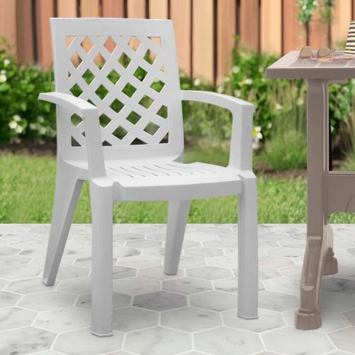 GP046-00041-1 Πολυθρόνα πολυπροπυλενίου Kira Megapap χρώμα λευκό 58x52x87εκ.