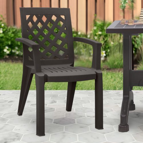 GP046-00043-1 Πολυθρόνα πολυπροπυλενίου Kira Megapap χρώμα καφέ 58x52x87εκ.