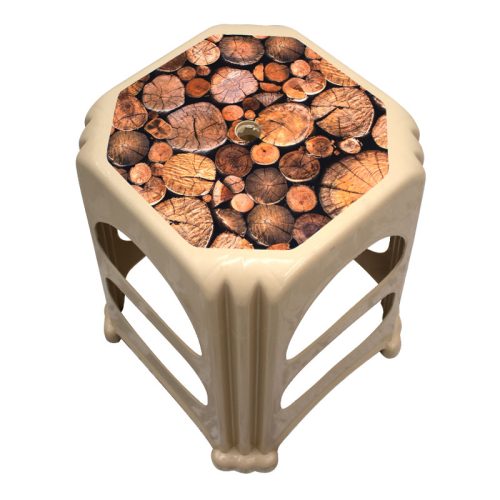 GP046-00091-1 Σκαμπώ πολυπροπυλενίου στοιβαζόμενο Desia Megapap χρώμα μπεζ 37x37x45εκ.