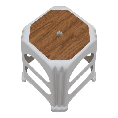 GP046-00092-1 Σκαμπώ πολυπροπυλενίου στοιβαζόμενο Desia Megapap χρώμα λευκό 37x37x45εκ.