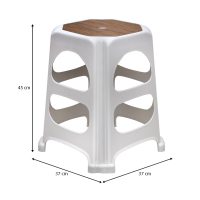 Σκαμπώ πολυπροπυλενίου στοιβαζόμενο Desia Megapap χρώμα λευκό 37x37x45εκ.