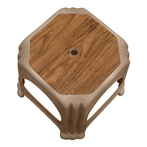 GP046-00104-1 Σκαμπώ πολυπροπυλενίου στοιβαζόμενο Desia Megapap χρώμα μπεζ 35x35x32εκ.