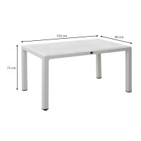 Τραπέζι πολυπροπυλενίου Kalan Megapap χρώμα λευκό 150x90x75εκ.